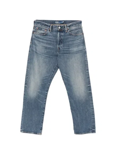 Polo Ralph Lauren Belt-loop Buttoned Jeans In Blue