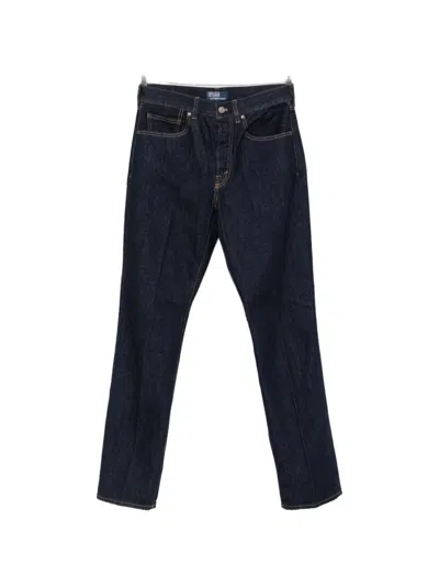 Polo Ralph Lauren Belt-loops Straight-leg Jeans In Blue