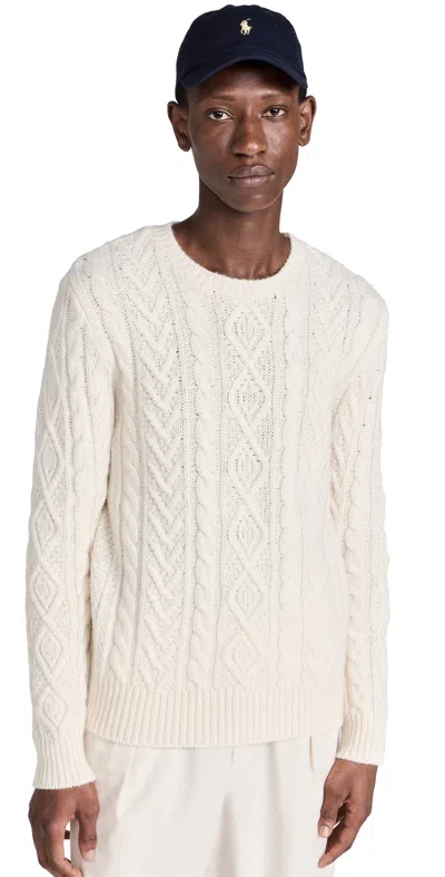 Polo Ralph Lauren Better Aran Cable Sweater Oatmeal Combo