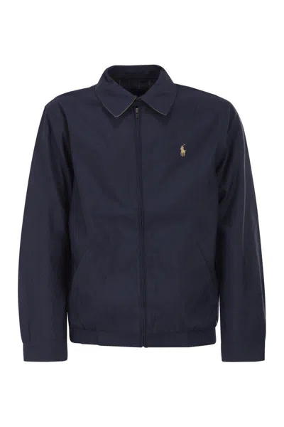 Polo Ralph Lauren Cotton Gabardine Bomber Jacket In Blue