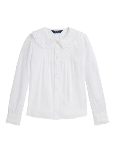 Polo Ralph Lauren Kids' Bib-collar Blouse In White