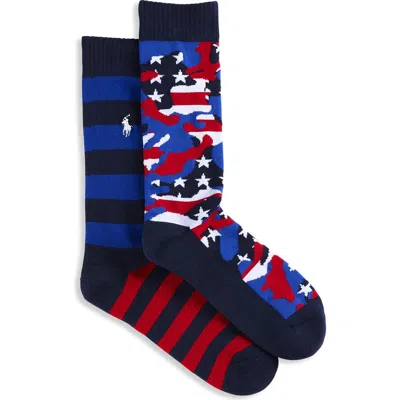 Polo Ralph Lauren 2-pk Americana Crew Socks In Multi