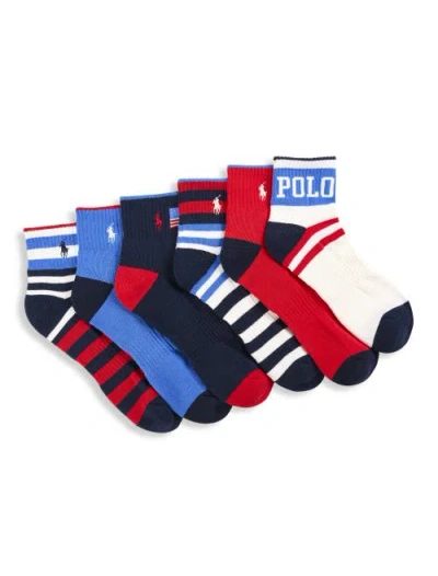 Polo Ralph Lauren Big & Tall 6-pk Usa Quarter-top Athletic Socks