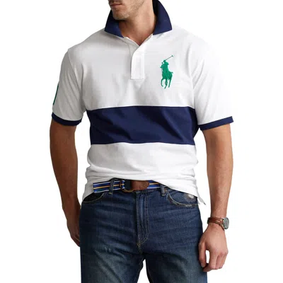 Polo Ralph Lauren Big & Tall Big Pony Mesh Polo Shirt In White Multi