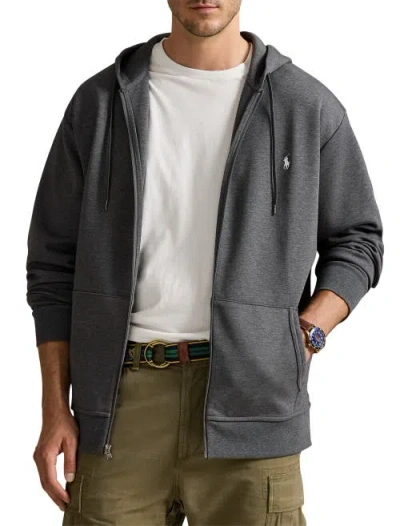 Polo Ralph Lauren Big & Tall Double-knit Full-zip Hoodie In Gray