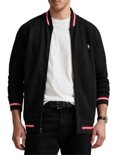 Polo Ralph Lauren Big & Tall Double-knit Mesh Bomber Jacket In Black