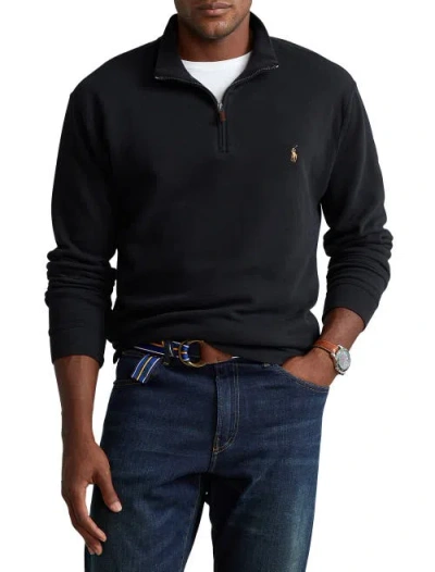 Polo Ralph Lauren Big & Tall Estate Rib Half-zip Pullover In Black