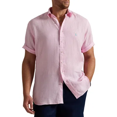 Polo Ralph Lauren Big & Tall Linen Sport Shirt In Carmel Pink