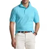 Polo Ralph Lauren Custom Slim Fit Mesh Polo Shirt Man Polo Shirt Turquoise Size Xl Cotton In Blue
