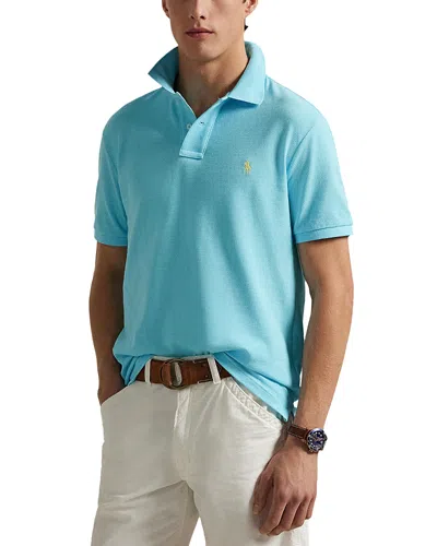Polo Ralph Lauren Custom Slim Fit Mesh Polo Shirt In Blue