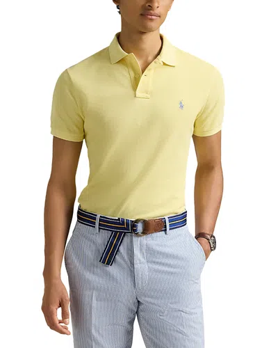 Polo Ralph Lauren Custom Slim Fit Mesh Polo Shirt In Yellow