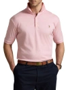 Polo Ralph Lauren Custom Slim Fit Soft Cotton Polo Shirt Man Polo Shirt Pink Size Xxl Cotton In Pink