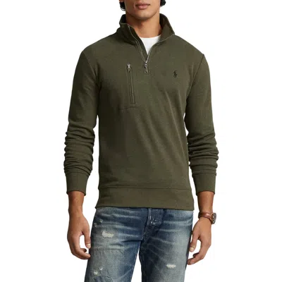 Polo Ralph Lauren Big & Tall Terry 1/4-zip Pullover In Alpine Heather