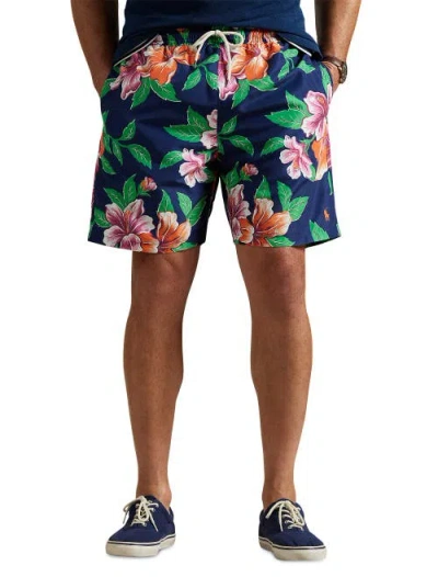 Polo Ralph Lauren Floral-print Swim Shorts In Hibiscus Navy