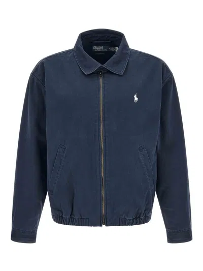 Polo Ralph Lauren Bayport Mens Jacket Button Cuffs Hem In Blue