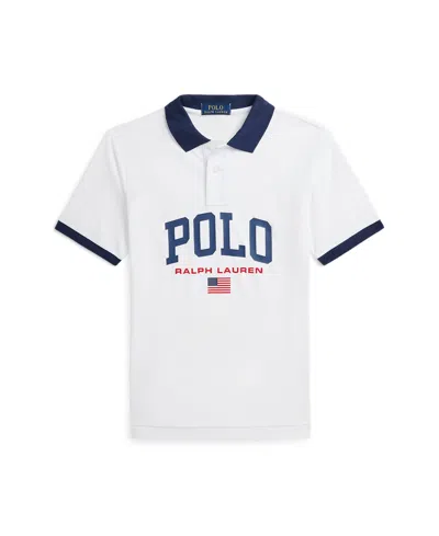 Polo Ralph Lauren Kids' Big Boy Logo Heavyweight Cotton Jersey Polo In White