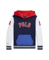 Polo Ralph Lauren Big Boys Baseball-logo Double-knit Hoodie In Refined Navy Multi