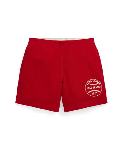 Polo Ralph Lauren Kids' Big Boys Baseball-print Twill Shorts In Red