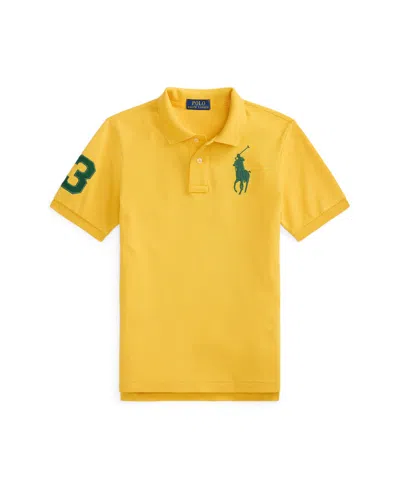 Polo Ralph Lauren Kids' Big Boys Big Pony Cotton Mesh Polo Shirt In Yellow