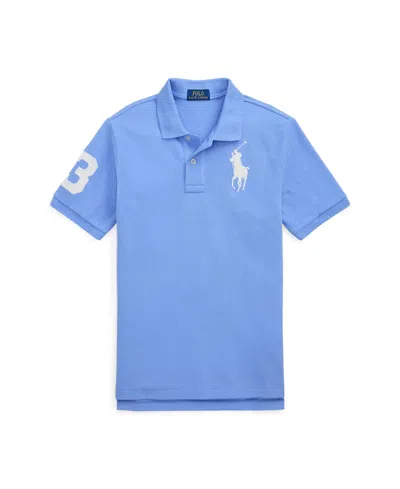 Polo Ralph Lauren Kids' Big Boys Big Pony Cotton Mesh Polo Shirt In Harbor Island Blue