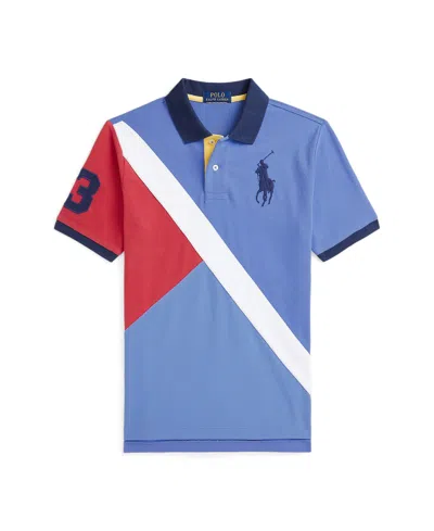 Polo Ralph Lauren Kids' Big Boys Big Pony Mesh Polo Shirt In Scottsdale Blue Multi