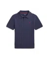 Polo Ralph Lauren Toddler And Little Boys Cable-knit Polo-collar Sweater In Boathouse Navy