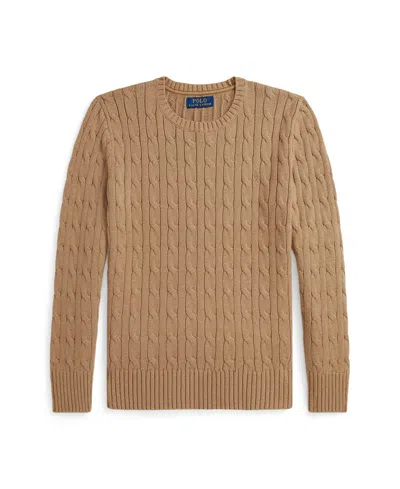Polo Ralph Lauren Kids' Cable-knit Cashmere Sweater In Camel Melange