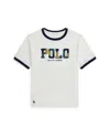 Polo Ralph Lauren Big Boys Corduroy-logo Cotton Jersey Tee In Deckwash White