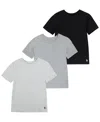 Polo Ralph Lauren Big Boys Cotton Crew Undershirt 3-pack In Black Andover Heather