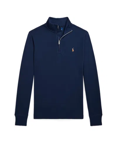 Polo Ralph Lauren Kids' Big Boys Cotton Interlock Quarter-zip Pullover Shirt In Refined Navy