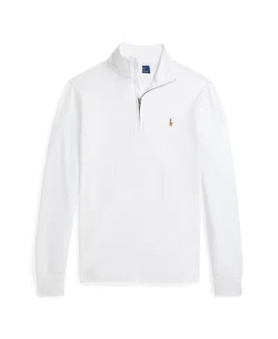 Polo Ralph Lauren Kids' Big Boys Cotton Interlock Quarter-zip Pullover Sweatshirt In White