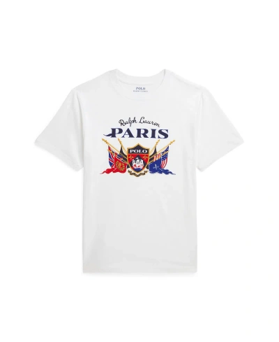 Polo Ralph Lauren Kids' Big Boys Cotton Jersey Graphic T-shirt In Classic Oxford White