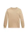 Polo Ralph Lauren Toddler And Little Boys Cotton Jersey Long Sleeve T-shirt In Brown