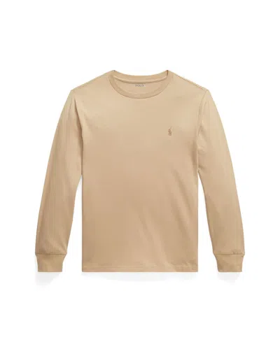 Polo Ralph Lauren Kids' Big Boys Cotton Jersey Long Sleeve T-shirt In Brown