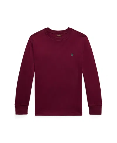 Polo Ralph Lauren Kids' Big Boys Cotton Jersey Long Sleeve T-shirt In Brown