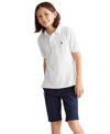 Polo Ralph Lauren Big Boys Cotton Mesh Logo Polo Shirt In White