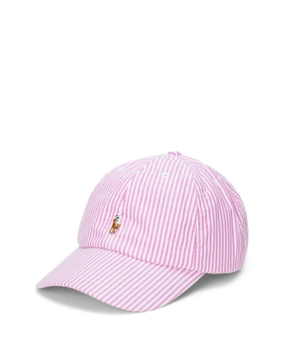 Polo Ralph Lauren Kids' Toddler And Little Boys Cotton Seersucker Ball Cap In Pink Seersucker