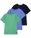 Polo Ralph Lauren Big Boys Crewneck Undershirts, 3 Pack In Multi