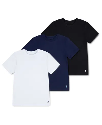 Polo Ralph Lauren Kids' Big Boys Crewneck Undershirts, 3 Pack In Multi