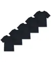 Polo Ralph Lauren Big Boys Crewneck Undershirts, 5 Pack In Black