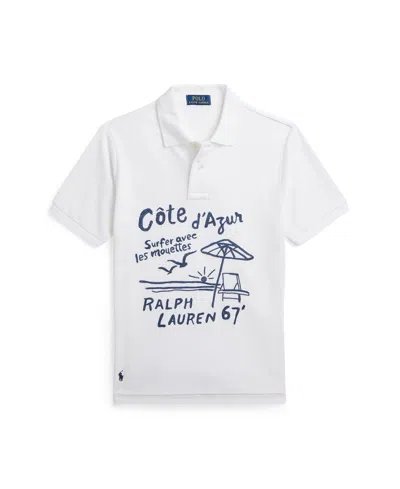 Polo Ralph Lauren Kids' Big Boys Embroidered Cotton Mesh Polo Shirt In White