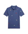 Polo Ralph Lauren Big Boys Embroidered Mesh Polo Shirt In Light Navy