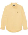 Polo Ralph Lauren Big Boys Embroidered Pony Logo Cotton Oxford Shirt In Yellow