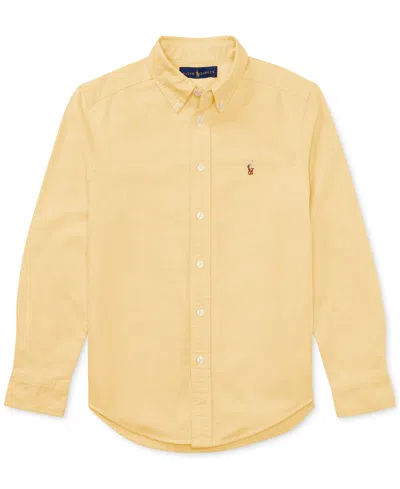 Polo Ralph Lauren Kids' Big Boys Embroidered Pony Logo Cotton Oxford Shirt In Yellow