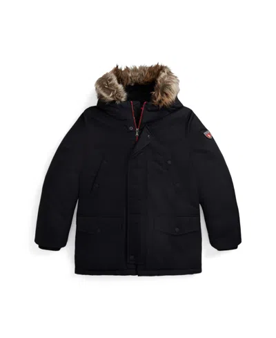 Polo Ralph Lauren Kids' Big Boys Faux-fur-trim Down Parka In Black