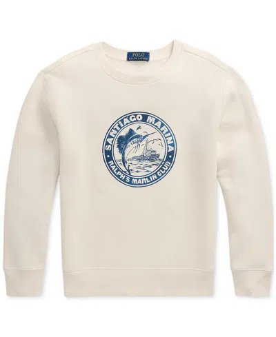 Polo Ralph Lauren Kids' Big Boys Fleece Graphic Sweatshirt In White