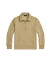 Polo Ralph Lauren Kids' Big Boys Fleece Quarter-zip Pullover Sweatshirt In Classic Khaki