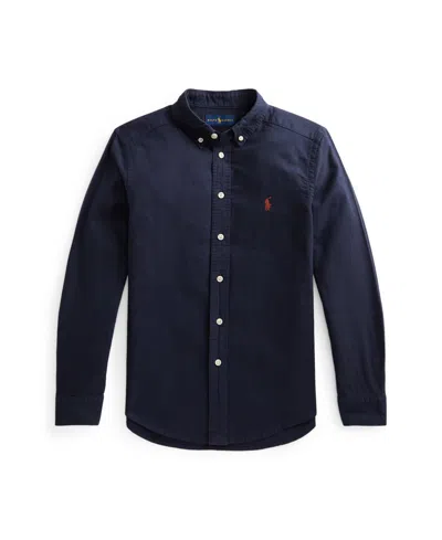 Polo Ralph Lauren Kids' Toddler And Little Boys Garment-dyed Cotton Oxford Shirt In Rl Navy