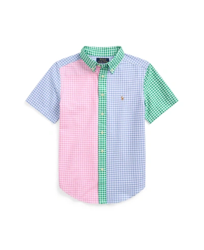 Polo Ralph Lauren Kids' Big Boys Gingham Oxford Short Sleeve Fun Shirt In Gingham Funshirt