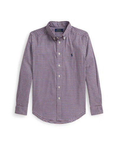 Polo Ralph Lauren Kids' Big Boys Gingham Performance Canvas Shirt In Blue
